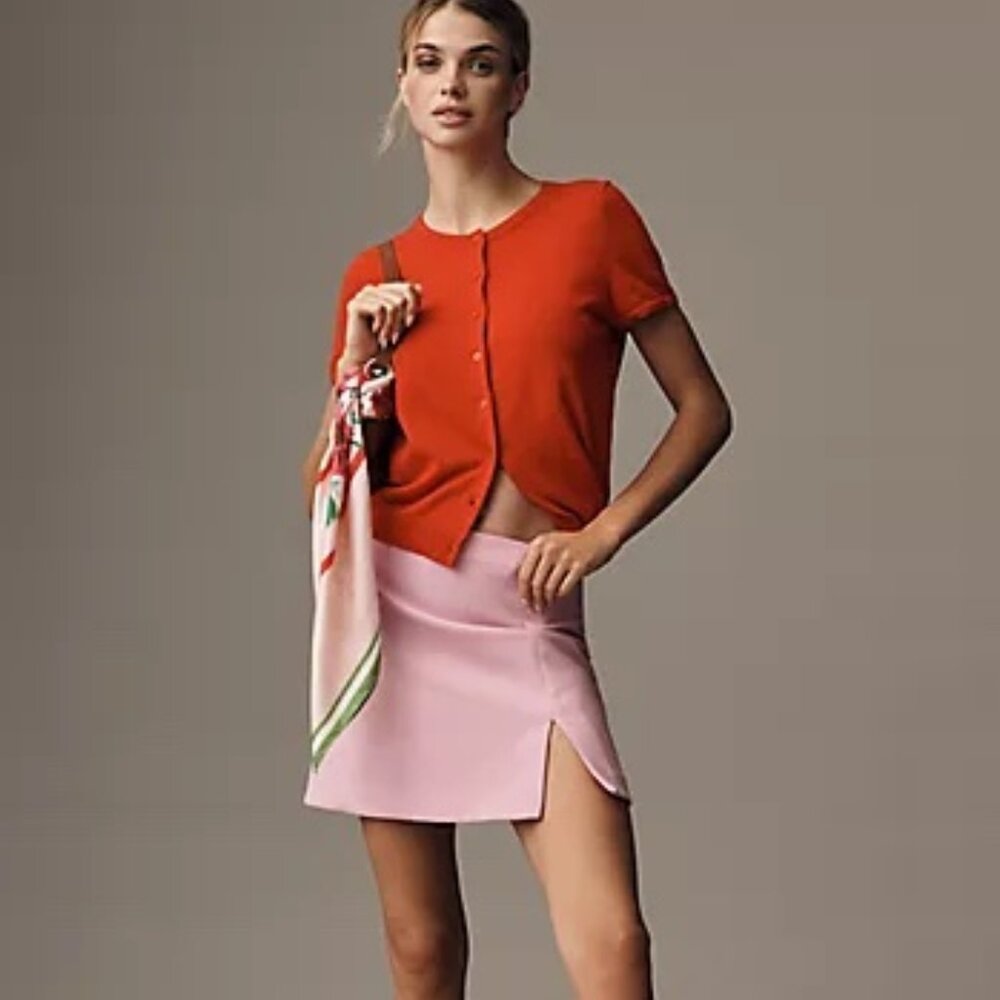 Maeve by Anthropology Colette Faux-Leather Mini Skirt US 6